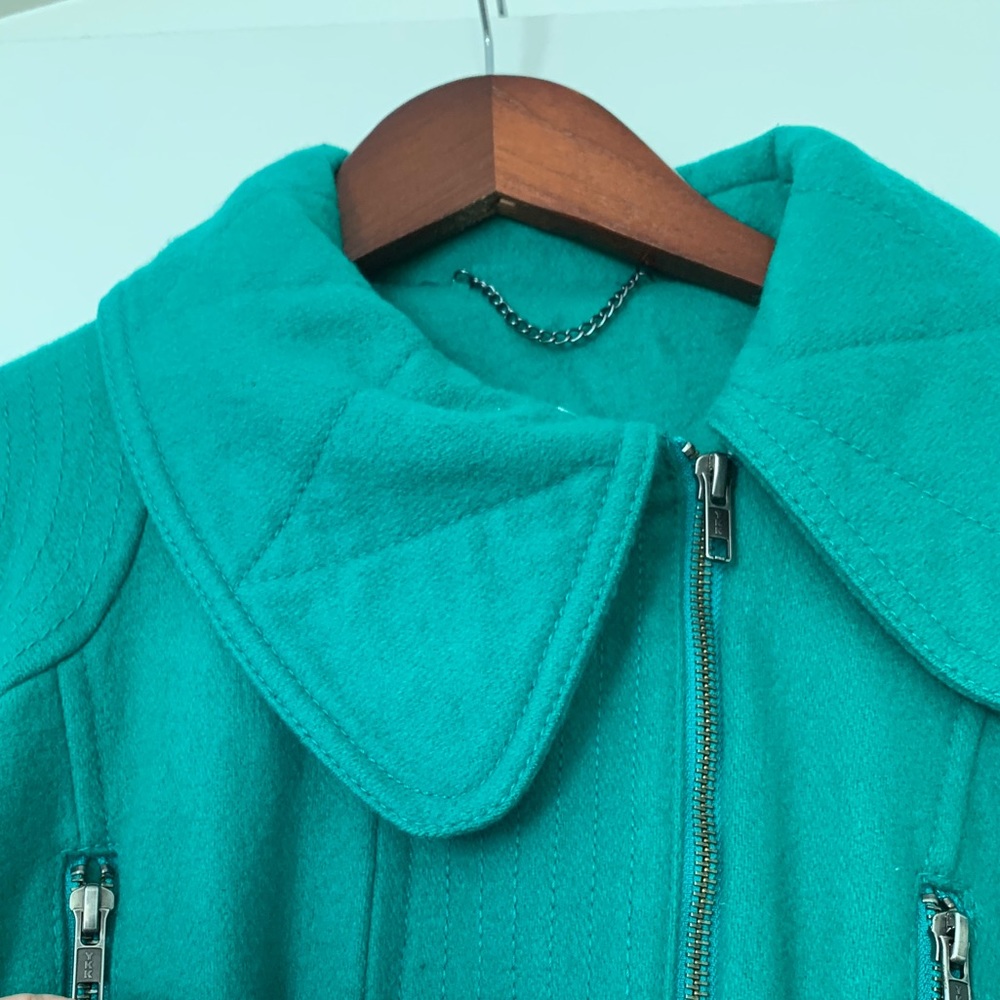 TopShop Kelly Green Wool Blend Coat - Picture 4 of 10